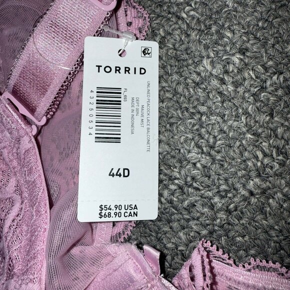 44D TORRID Peacock Lace Balconette Bra NWT - Picture 8 of 8